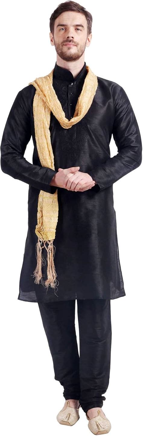 Buy Maple Clothing Men's Art Silk Indian Kurta Set Wedding Wear ...