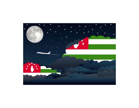 Abkhazia Night Clouds Airplane Airport Flight Vector Illustration ...