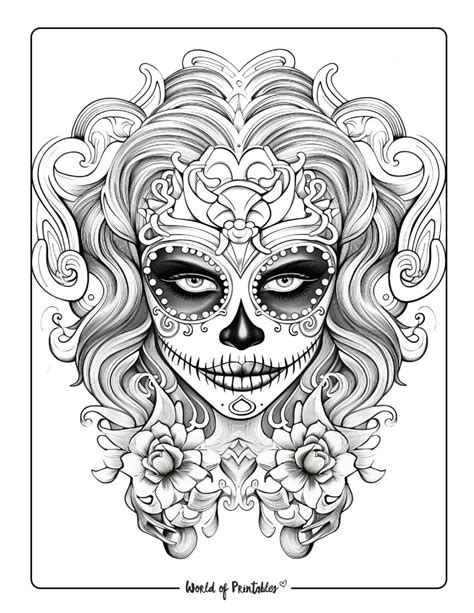 Skull Coloring Pages - World of Printables