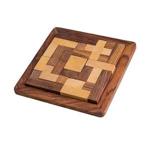 Buy Popo Toys The Wooden Rusticity Wood Tangram Brain Teaser Puzzle ...