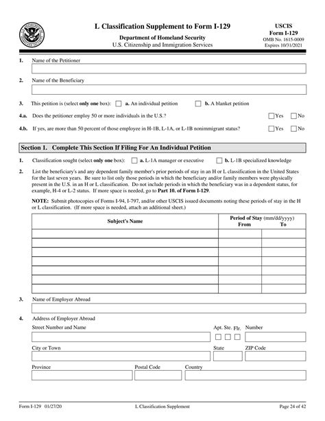 Formulario I-129 | Petición de Trabajador No Inmigrante | USA ...