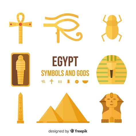 Egypte goden en symbolen instellen | Premium Vector