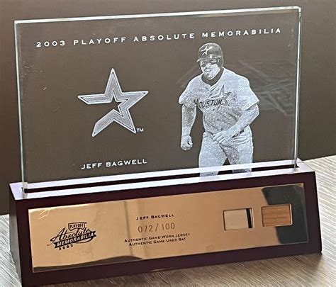 2003 Absolute Memorabilia Glass Plaques Jeff Bagwell SN 72/100 SEE ...