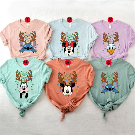 Disney Reindeer Christmas Lights Family Vacation T Shirt | Disney ...