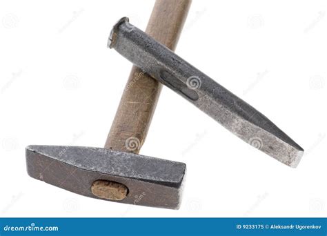 Cold chisel and hammer stock image. Image of metallic - 9233175