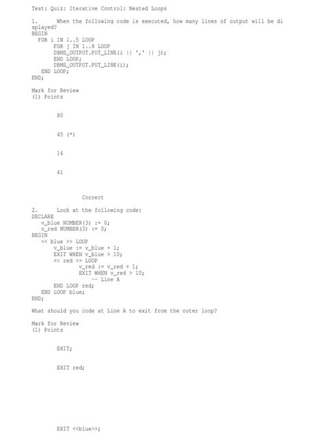 Nested Loop Exercises 的图像结果