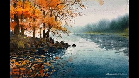 Image result for Watercolor Fall Landscape Tutorial