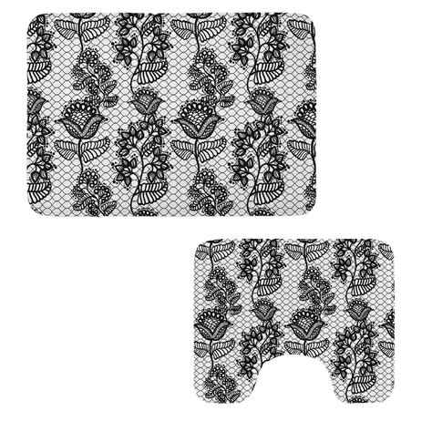 Black White Bathroom Rug