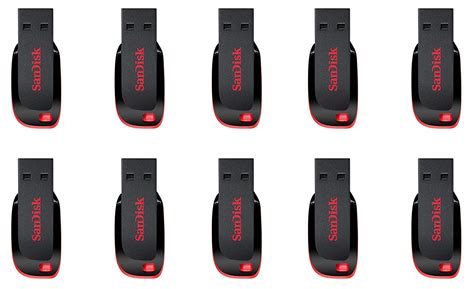 SanDisk Blade SDCZ50-008G 8GB Pen Drive, Pack Of 10 (Red & Black ...