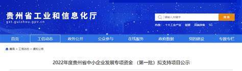 公示中！2022年度贵州省中小企业发展专项资金拟支持这131个项目 - 当代先锋网 - 要闻