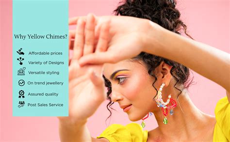 Yellow Chimes Danglers Earrings for Women Gold Plated Crystal Studded ...