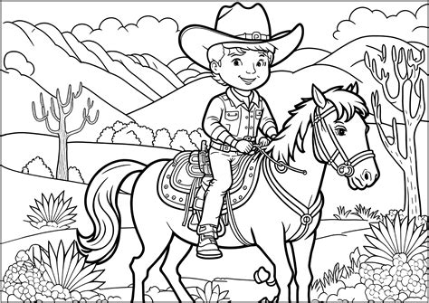 Western Cowboy Coloring Pages