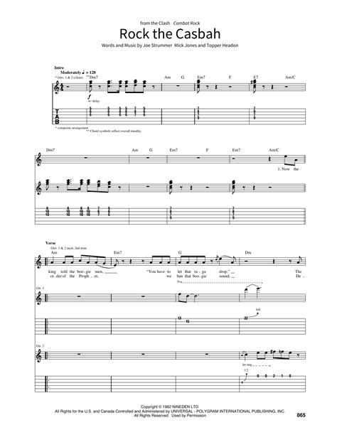 Guitar Chords Rock The Casbah at Michael Berryhill blog