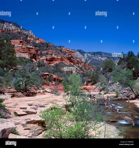 Oak Creek Canyon near Sedona, Arizona, USA - Oak Creek and Sandstone ...