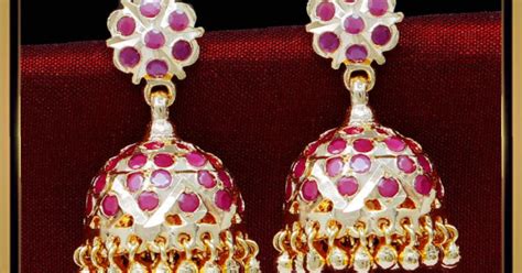 Buy Traditional Gold Jimikki Kammal Designs with Ruby Stone