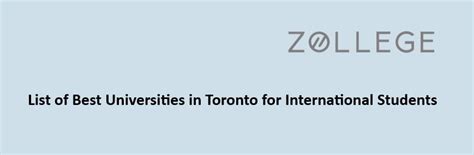 List of Best Universities in Toronto for International Students