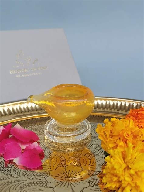 Diyas | Art Glass Puja Diya- Kesari Kiran