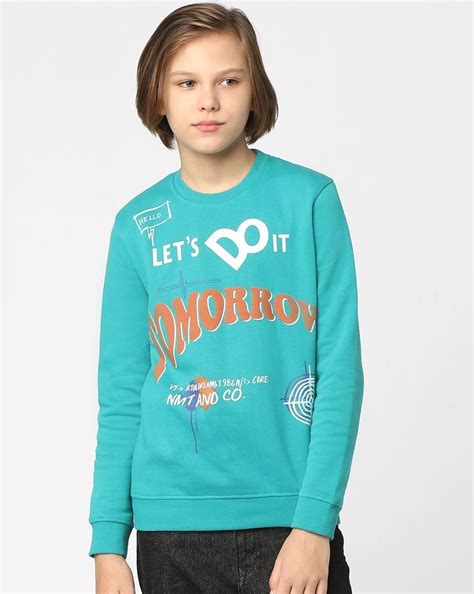 Buy Boys Blue Typographic Print Sweatshirt Online in India at JACK ...