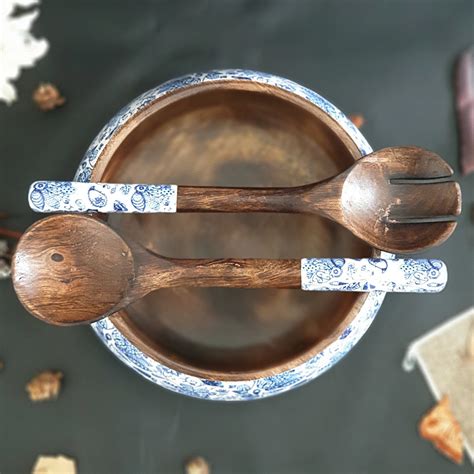 Buy Salad Bowl - Large - Wooden Servers - Water Lily Online at Rs ...