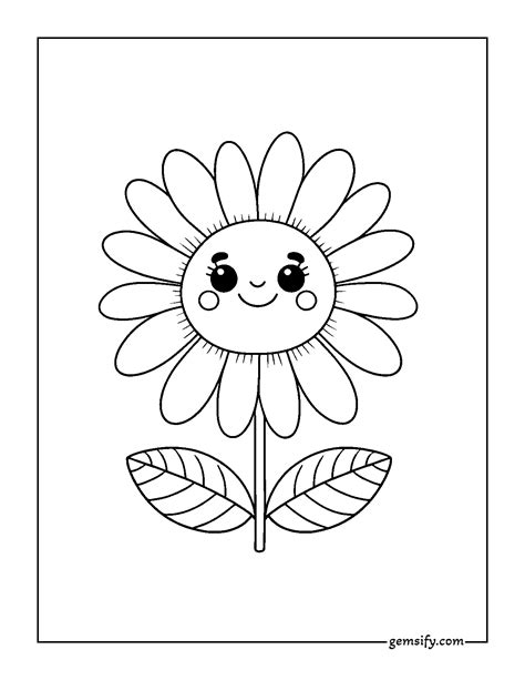 Free Printable Cute Flower Coloring Pages for Kids! - Printables for ...
