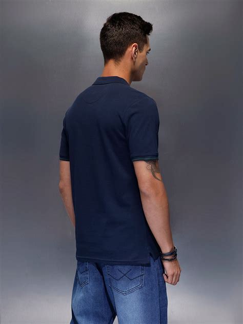 Men's regular fit polo with contrast placket & graphic chest print | N ...