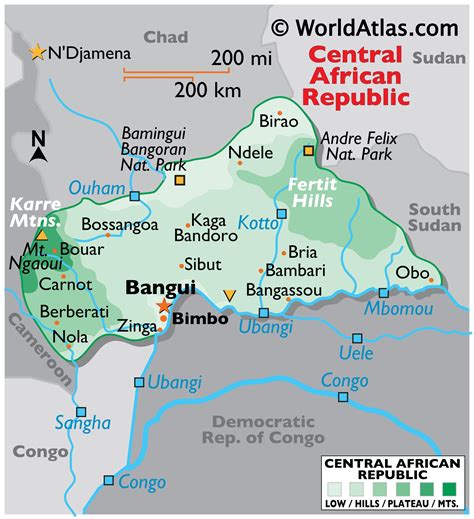 Central African Republic Map / Geography of Central African Republic ...