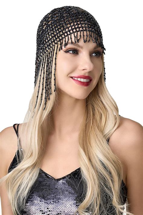 BABEYOND 1920s Beaded Cap Headpiece Roaring 20s Beaded Flapper ...