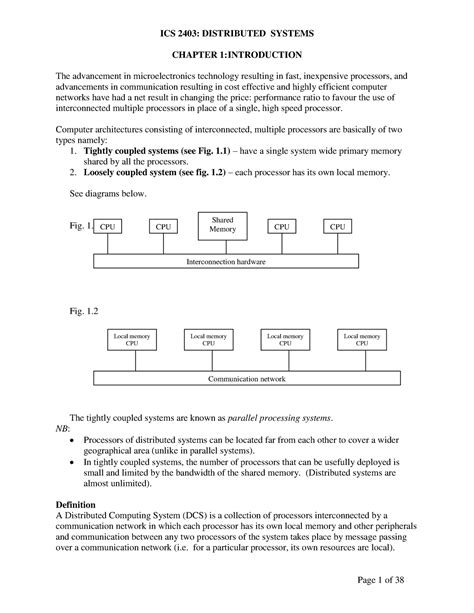 Chapter 1 Introduction - ICS 2403: DISTRIBUTED SYSTEMS CHAPTER 1 ...
