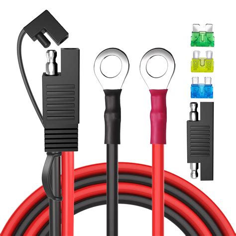 Snapklik.com : Goupchn SAE Battery Connector, SAE To O Ring Terminal Harness 10AWG 2Pin Quick ...