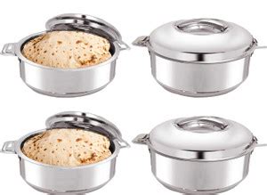 KUBER INDUSTRIES Stainless Steel Casserole/Chapati Box|2000 ML, Pack of ...