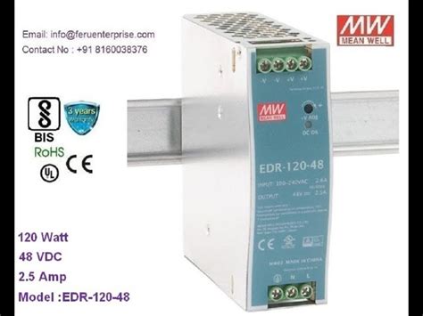 EDR-120-24 Meanwell Power Supply 120W SMPS - EDR-75-12 Meanwell SMPS ...