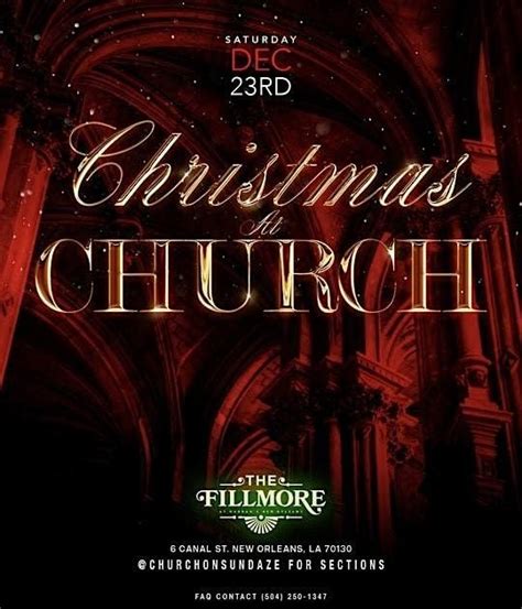 Christmas At Church, Fillmore New Orleans, 23 December to 24 December ...
