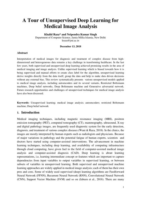 Image result for Unsupervised Learning for Medical