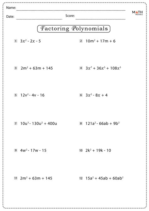 Image result for Factorization Class 8 Worksheets