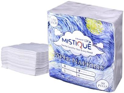 MISTIQUE 2 Ply 50 Pulls Tissue Paper Napkin | Soft and Highly Absorbent ...