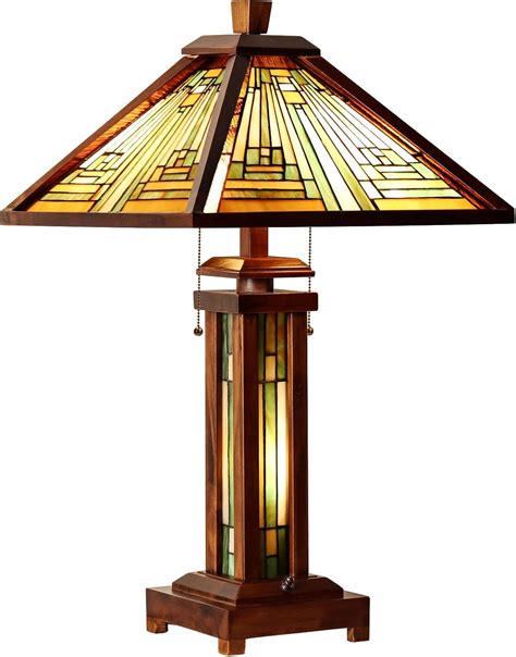Buy Capulina Tiffany Table Lamp 3-Light with Night Light Antique ...