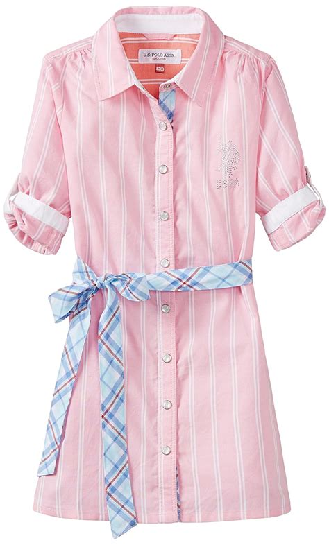 U.S. POLO ASSN. Girls' Casual Dress (UTDR5150_Lt. Pink_13-14 Years ...