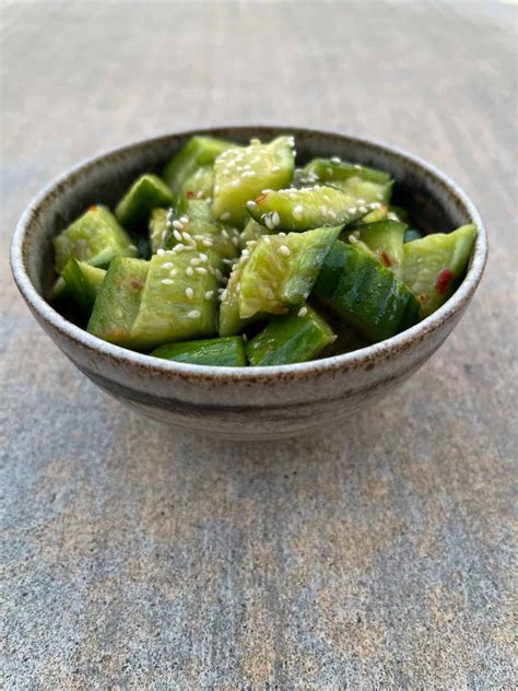 Spicy Sesame Cucumber Salad • Simple Nourished Living