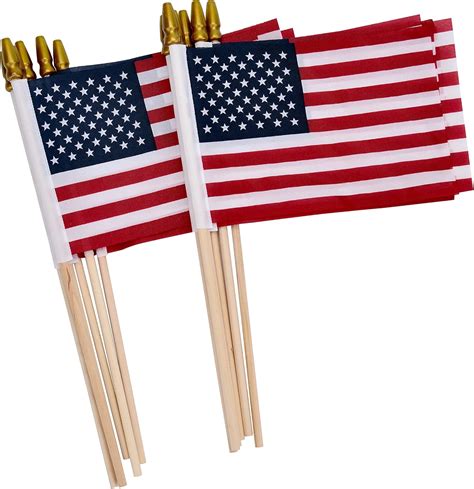 Amazon.com : 12 Pack Small American Flags on Stick Small US Flags/Mini ...