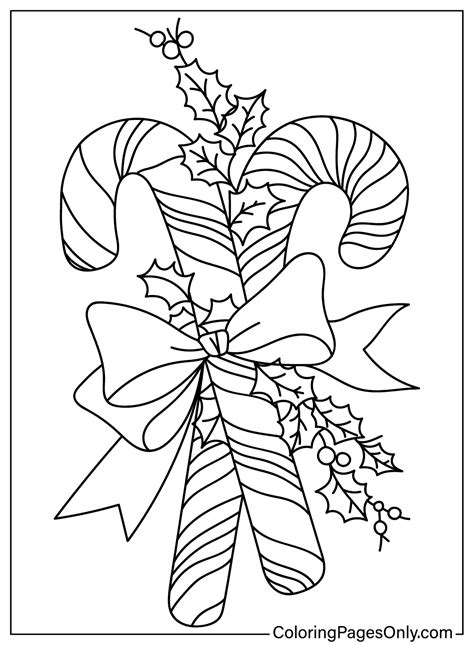 Blank Candy Cane Coloring Page