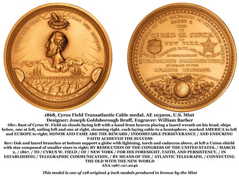 Cyrus W. Field and the Transatlantic Cable - American Numismatic ...