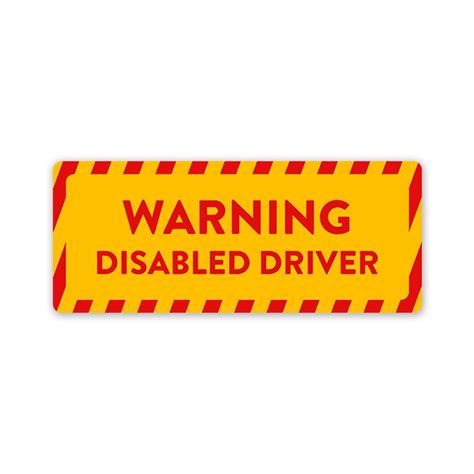 Disabled Driver Car Bumper Sticker - Car Stickers India. Residue Free ...