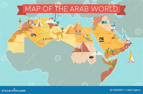 Arab World Map with Country Names Stock Vector - Illustration of syria, arabia: 235639017