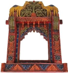 EXOTIC INDIA Decorated Framed Mirror for Dressing Table Decorative ...