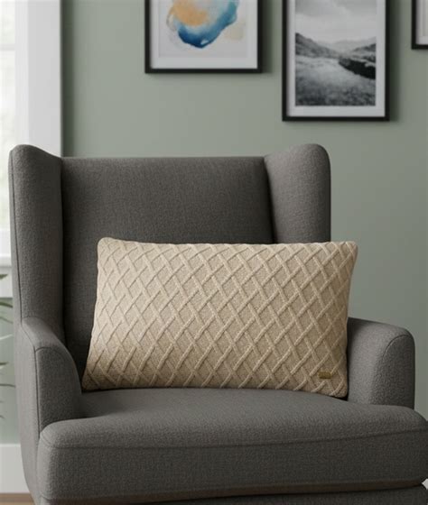 Crest Linen Cotton Knitted Decorative 12 X 20 Inches Cushion Cover ...