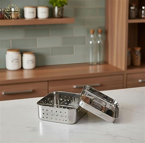 Nyra® Stainless Steel Square Paneer Maker/Mould/Strainer Set – Nyra ...