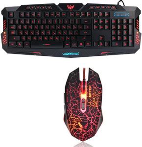 MFTEK Multicolor LED Backlit Wired Gaming Keyboard and Mouse with ...