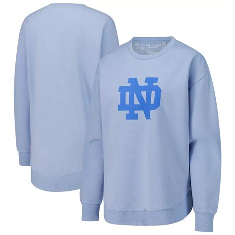 Women's Pressbox Light Blue Notre Dame Fighting Irish Poncho Fleece ...