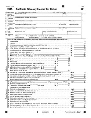 2015 Form CA FTB 541 - Blank Fillable Template | Fill Out, Print ...