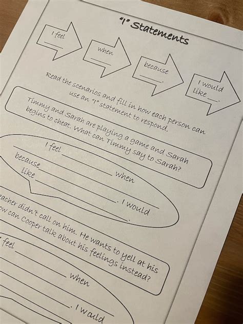 Image result for Communication. I Statements Worksheet